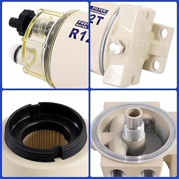 R12T Marine Fuel Water Separator Kit, 10 Micron Filter