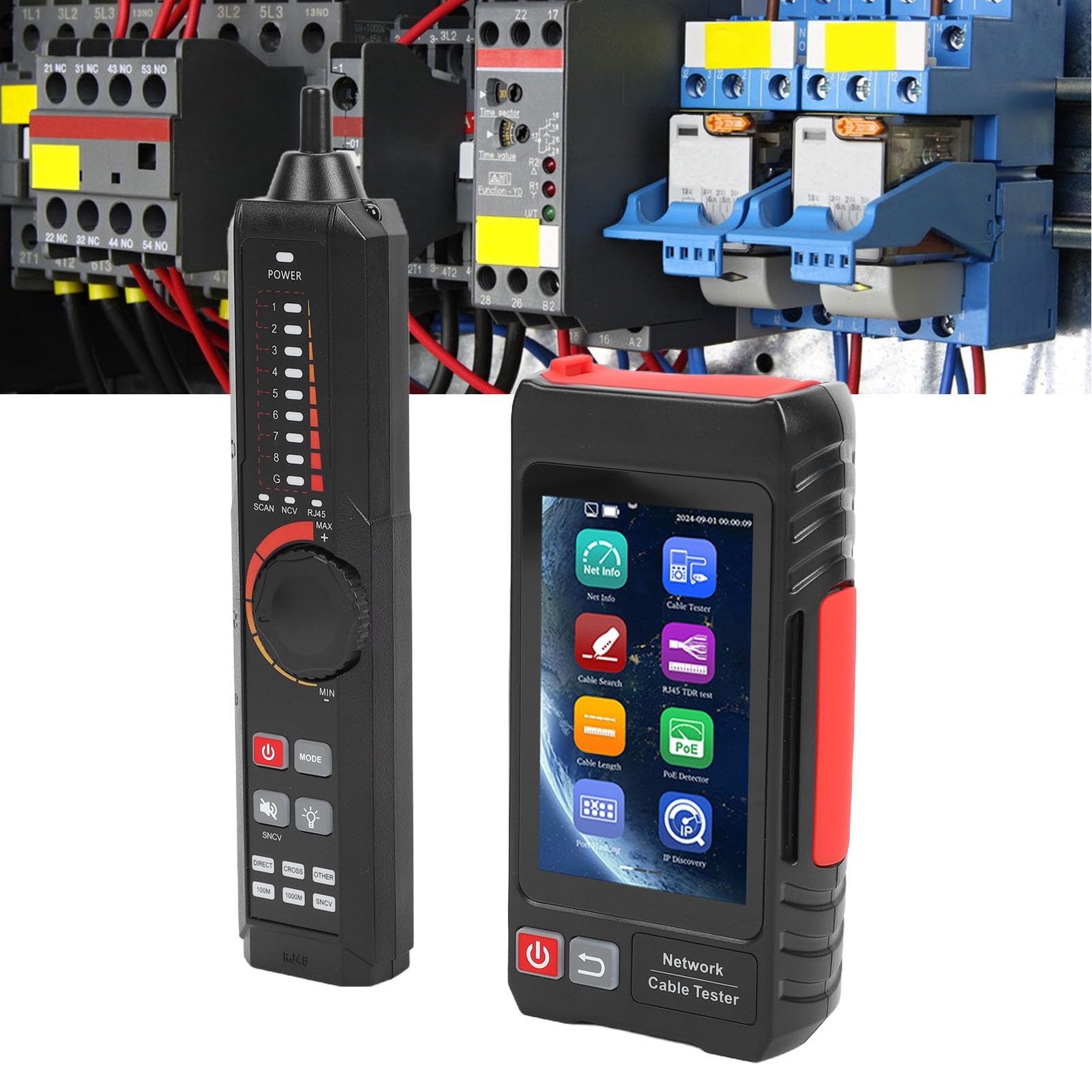 Tester per Cavi Ethernet, Tester per Cavi di Rete e Supporto Tracker Test UTP, RJ45 TDR, Misurazione FTP per RJ45, BNC, Telefonica, Cavo Metallico con Touch Screen IPS da