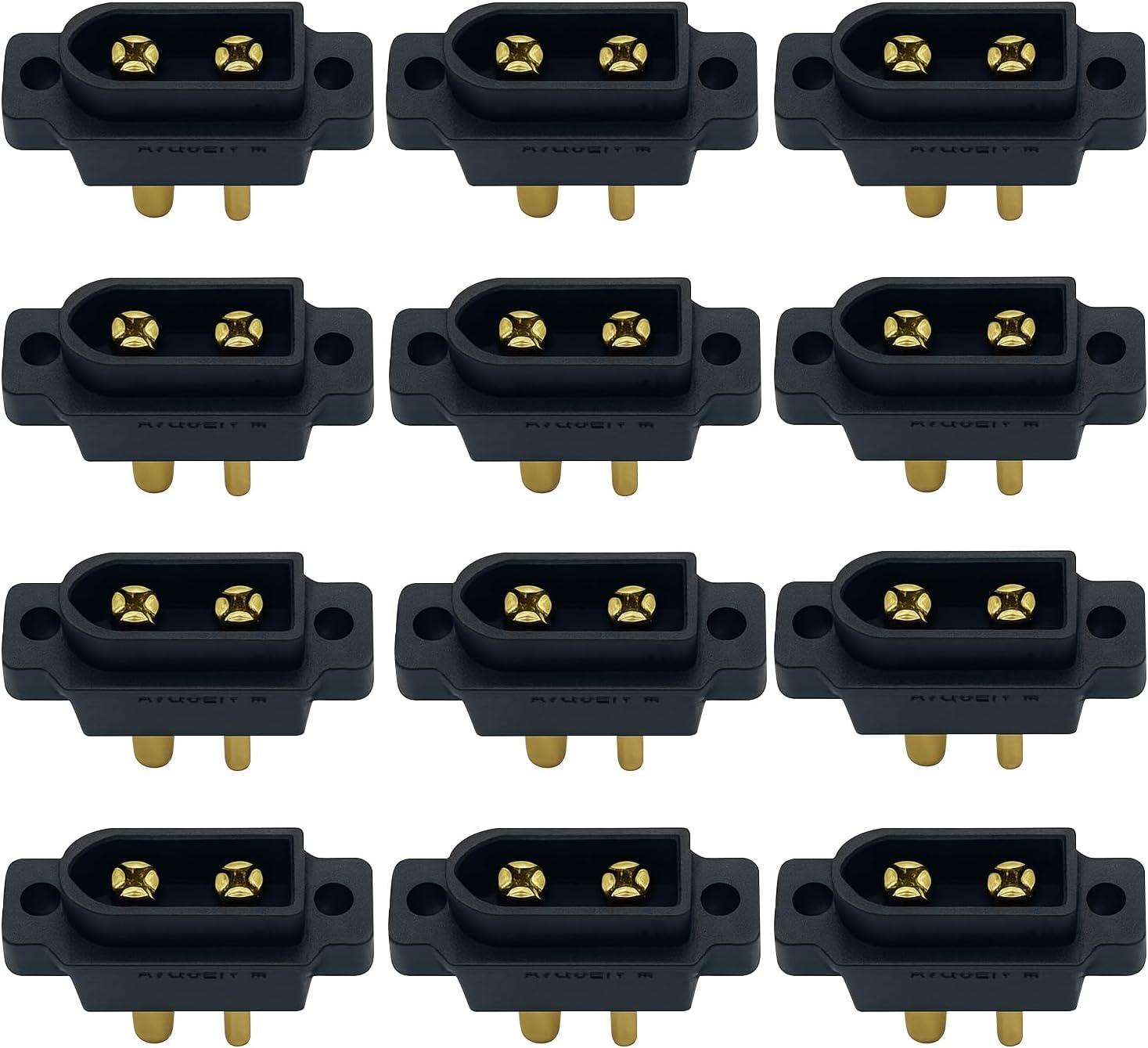 12 PCS XT60EW-M Mountable XT60E Male Plug Connector, High Quality XT60 Connector for RC Drone, FPV Racing Drone, UAV Aircraft, Safe and Durable XT60 Plug for RC Battery and ESC Connection