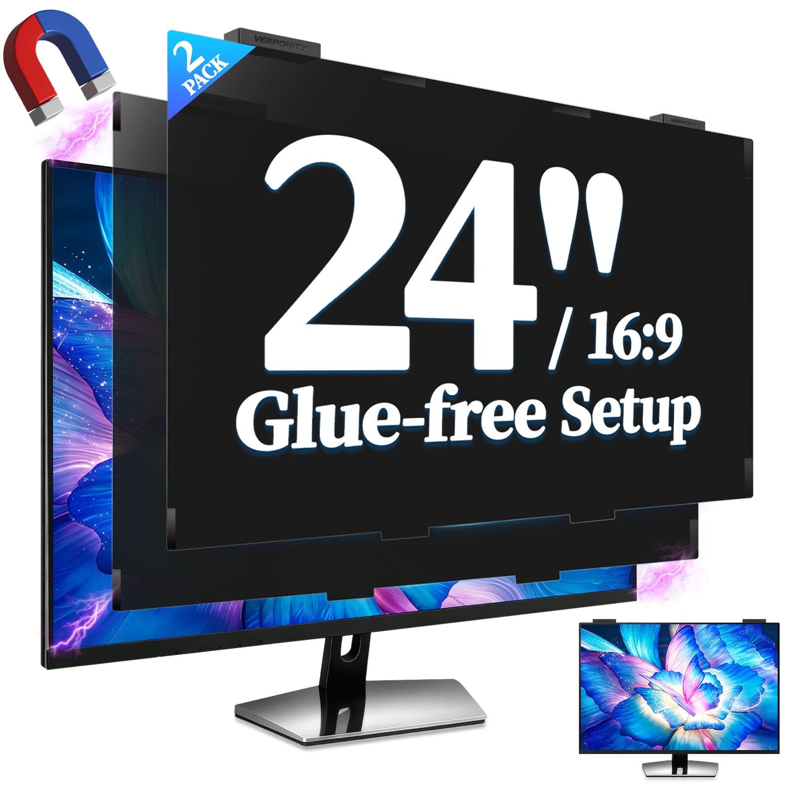 Photo 1 of Verponity 2-Pack 24-Inch Magnetic Privacy Screen