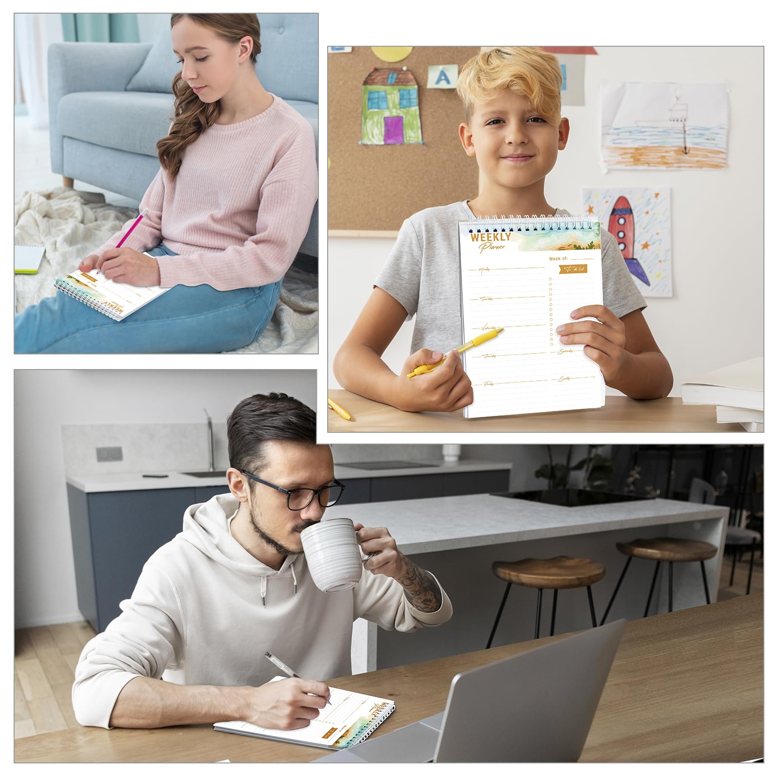 Planning Settimanale Da Tavolo, 52 Pagine B5 To Do List Pad, 17.6 x 25 cm, Planner Settimanale Scrivania,Planner Giornaliero,Blocchi Per Appunti Giornalieri Con Lista Delle Cose Da Fare, B5-KA