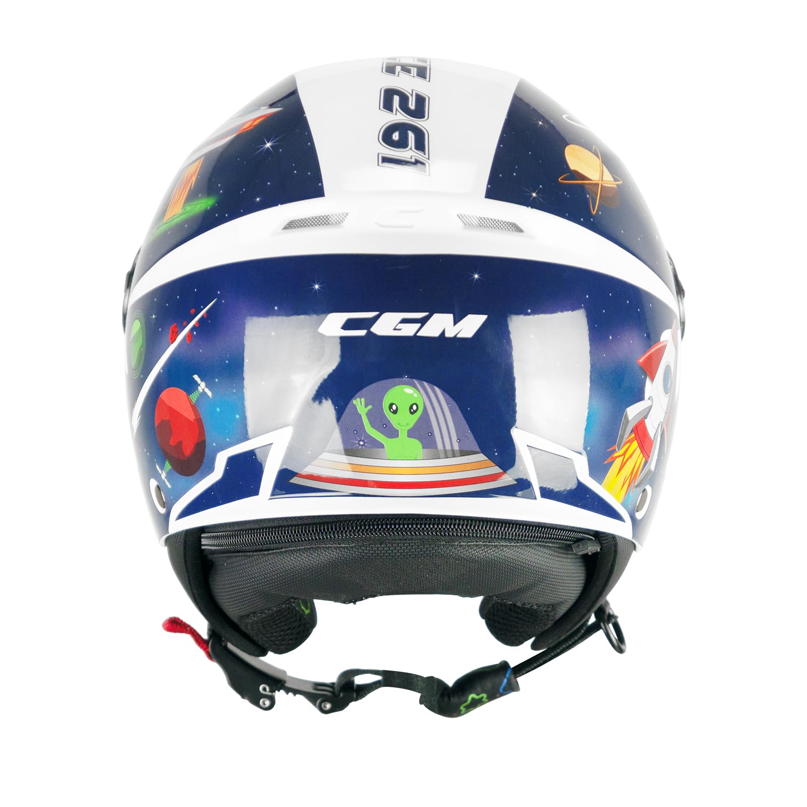 CGM Casco open face young, 261S MINI SPACE Blu Bianco, YXL (53-54cm)