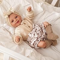 Vista 9 de BABESIDE Muñecas de bebé Reborn Sunny - Muñeca de bebé realista de vinilo suave de 17 pulgadas con pose sonriente, muñecas de bebé de la vida real