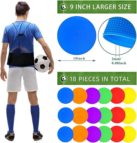Miniatura 4 de 1224Pcs Poly Spot Markers 9 inch Non-Slip Rubber Agility Training Markers Floor Dots Flat Field Cones for Football Basketball Soccer School Exercise