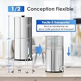 Purewell Filtre à Eau par Gravité 8,5L - Système de Filtration Familial avec Charbon Actif - Purificateur d'Eau pour Robinet et Eau de Pluie - Technologie Ultrafiltration - Grande Capacité - 9