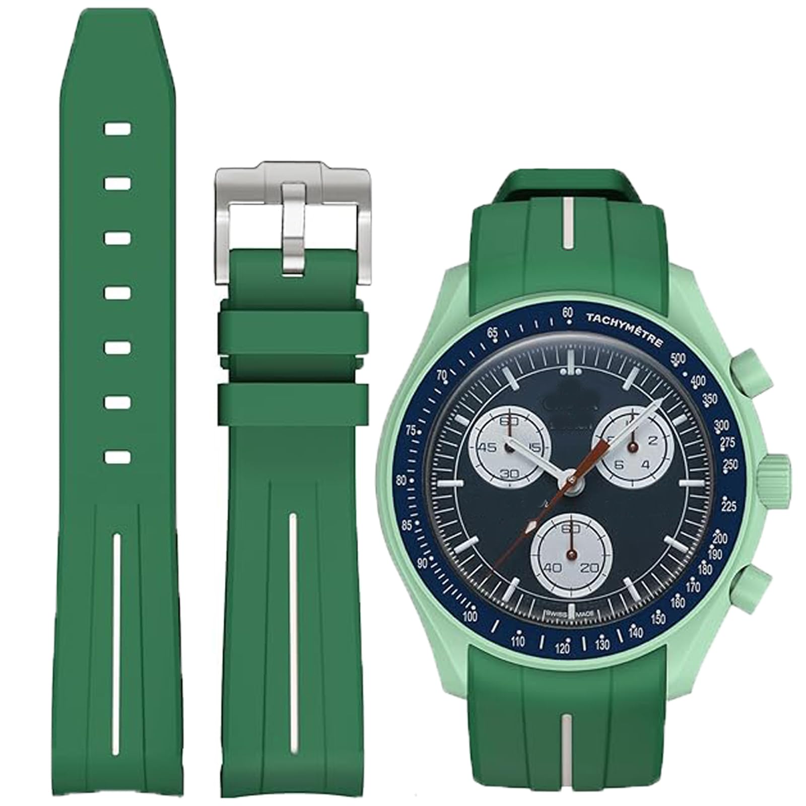 Niziruoup Rubber Strap for Omega x Swatch MoonSwatch Speedmaster/Rolex Watch/SEIKO Watch 20mm, Curved No Gap Premium TPU Soft Durable Rubber Original Watch Bracelet Replacement Band for Men Women (B0CHW6YCH1) Amazon Price History, Amazon Price Tracker