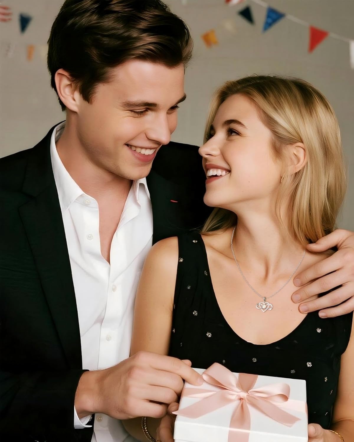 Infinity Love Opal Necklace for Women – 925 Sterling Silver Heart-Shaped Infinity Pendant, Romantic Symbol of Forever Love, Valentine’s Day Jewelry Gift for Girlfriend, Wife or Her - Image 3