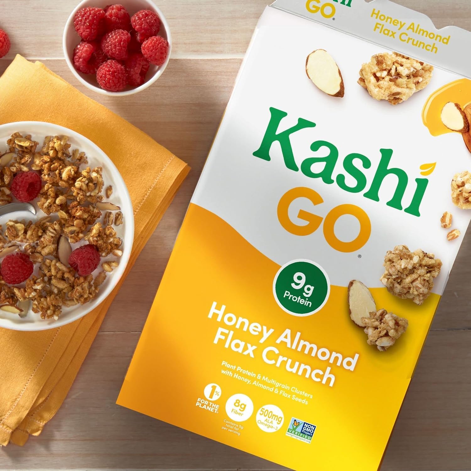 Cold Breakfast Cereal byKashi- Vegan Protein - Fiber Cereal - Honey Almond Flax Crunch - 14 Oz Box (2 Boxes)