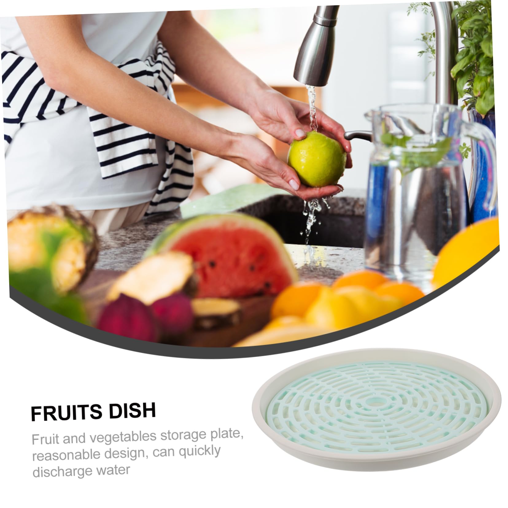 HOLIDYOYO Drainage Tray Fruit Plate over The Sink Dish Rack Fruit Washer Dual Layer Draining Basket Vegetable Wash Plate