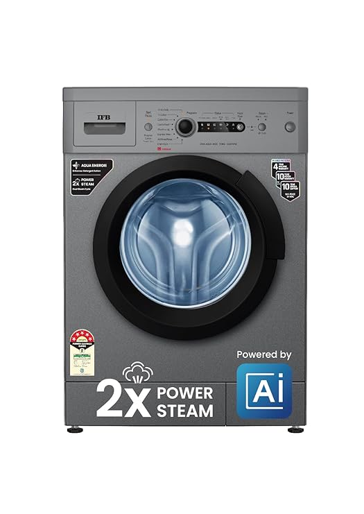 IFB 7 Kg 5 Star AI Powered Front Load Washing Machine 2X Power Steam (DIVA AQUA MSS 7010, 2023 Model, Metallic Silver, In-built Heater, 4 years Comprehensive Warranty), Free 1 Year Extended warranty at Rs. 26990