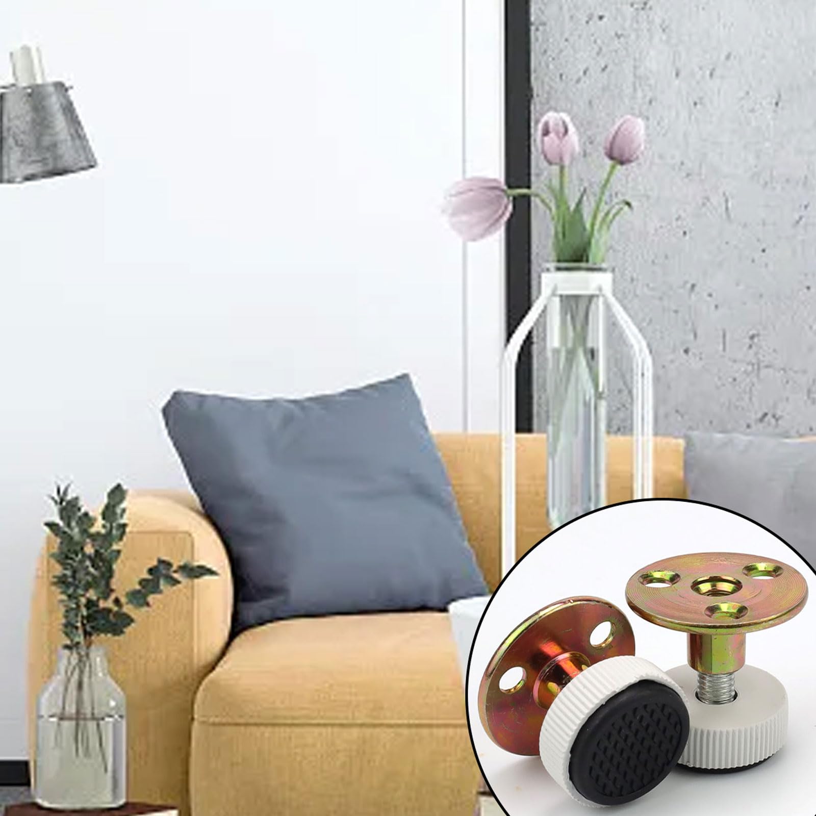 SPRHR 4 Pièces Pied De Meuble, 31-45 MM Pied De Meuble Reglable En