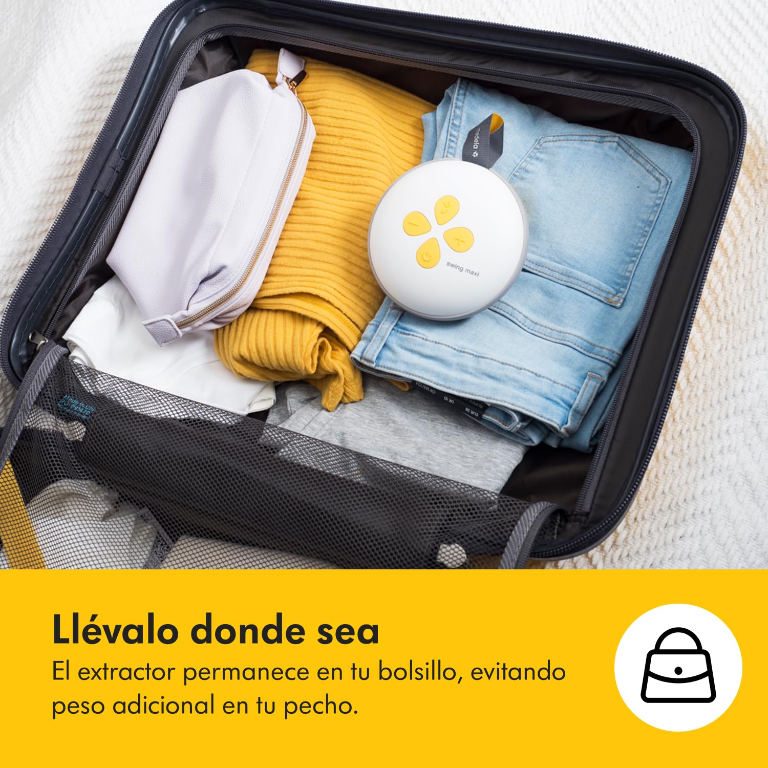 Medela Swing Maxi Extractor de leche eléctrico doble, más leche en menos tiempo, recarga mediante USB, embudos PersonalFit Flex y tecnología 2-Phase Expression