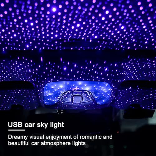 Miniatura 3 de jeseny Paquete de 1 proyector USB de estrella de luz nocturna, luces de techo interior de techo de automóvil, luces decorativas románticas