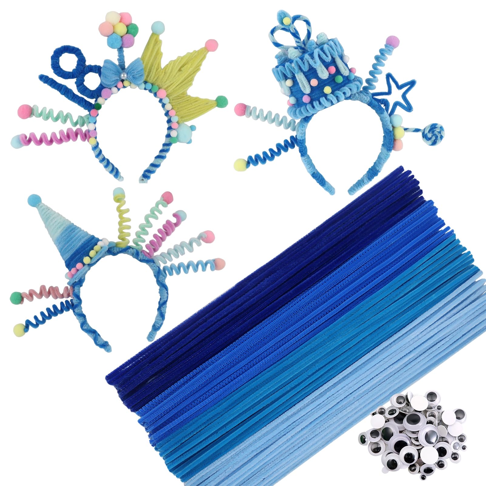 Kit de bandeaux fil chenille bleu TOAOB 530 pièces pour créer facilement des décors de fête