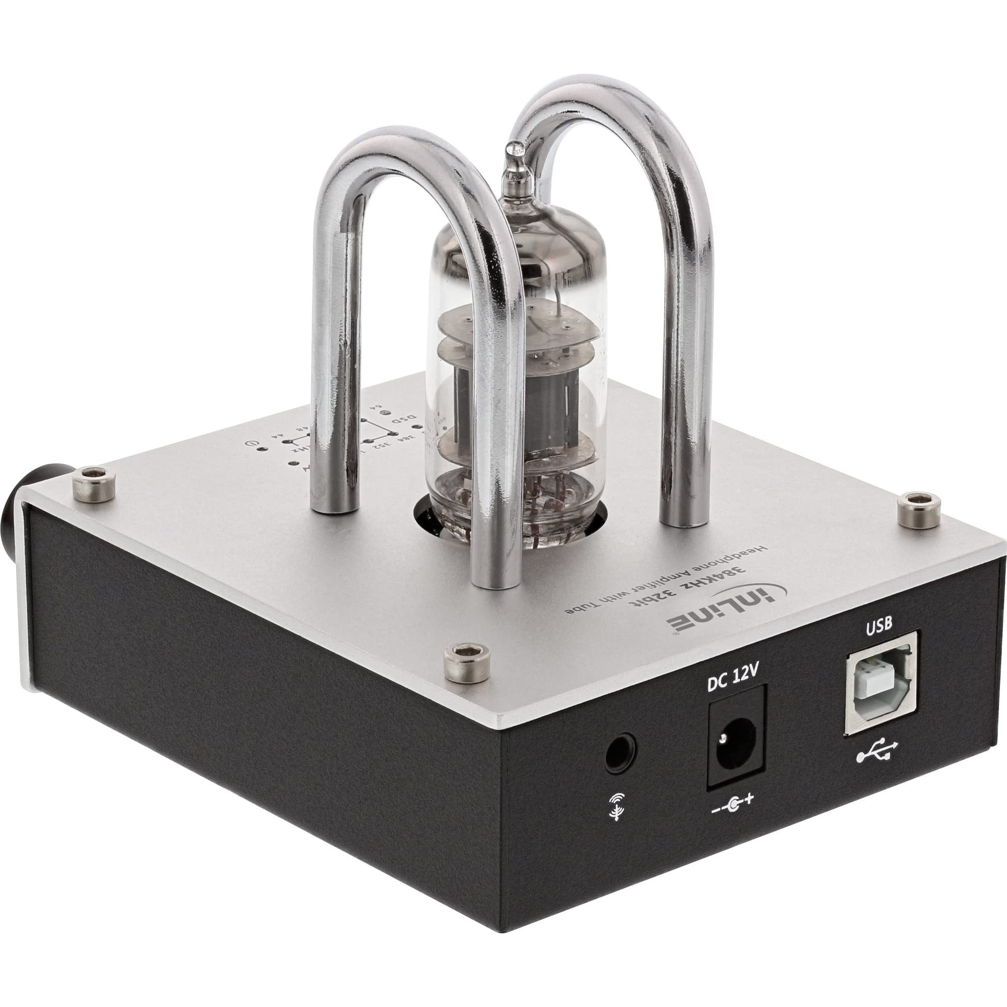 InLine 99206I AmpUSB, Hi-Res AUDIO HiFi DSD Kopfhörer-Röhrenverstärker, USB Digital Audio Konverter, 384kHz/32-Bit