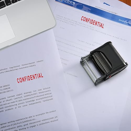 Miniatura 5 de Toplusesse Sello confidencial autoentintado de goma para oficina, sello personalizado autoentintado, sello de mensaje confidencial, suministros de