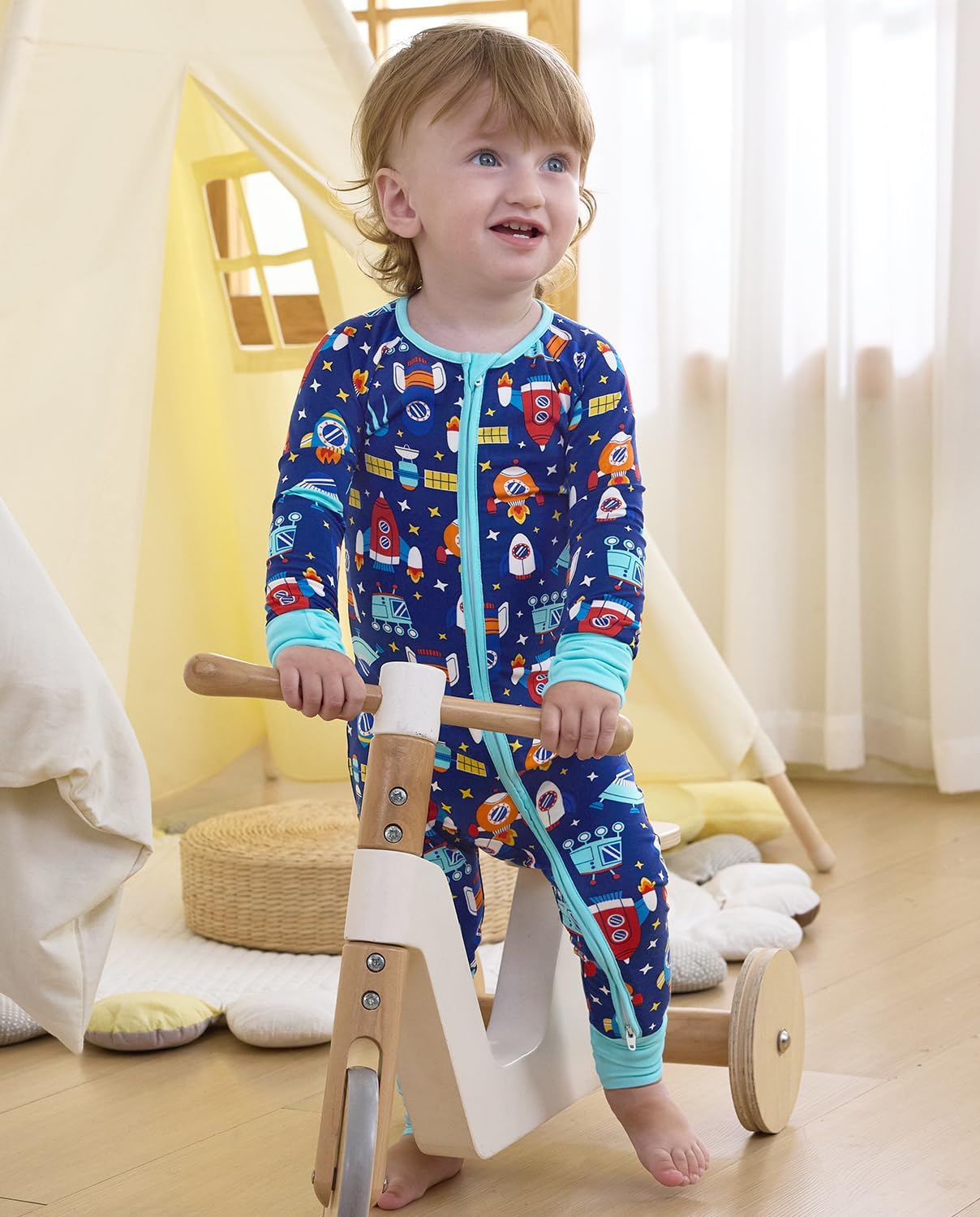 babee Reshinee Bamboo Viscose Baby Convertible Footie Pajama, Zipper Pajamas for Baby Boys & Girls, Sleep & Play Footed