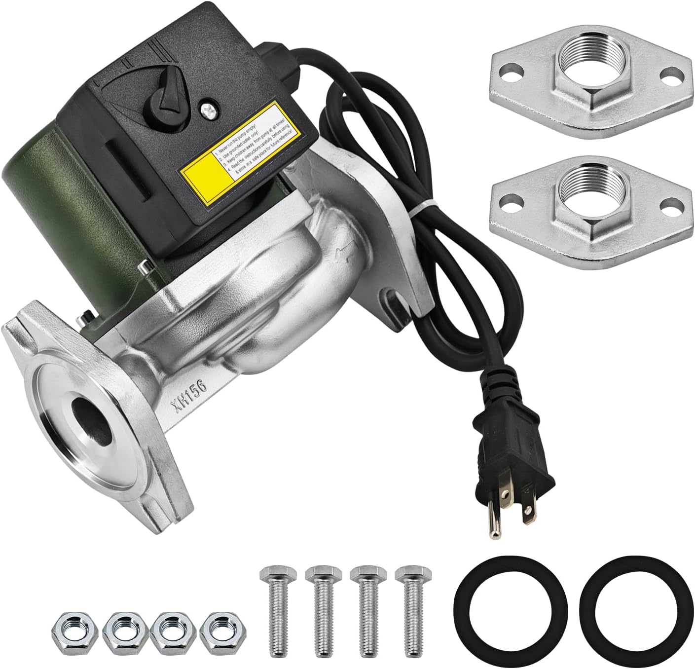 009-BF5-J 1/8HP 115V Stainless Steel Cartridge Circulator Pump Replacement for Taco 009-F5 High Velocity Water Circulating Pump 150PSI 10GPM Single Phase