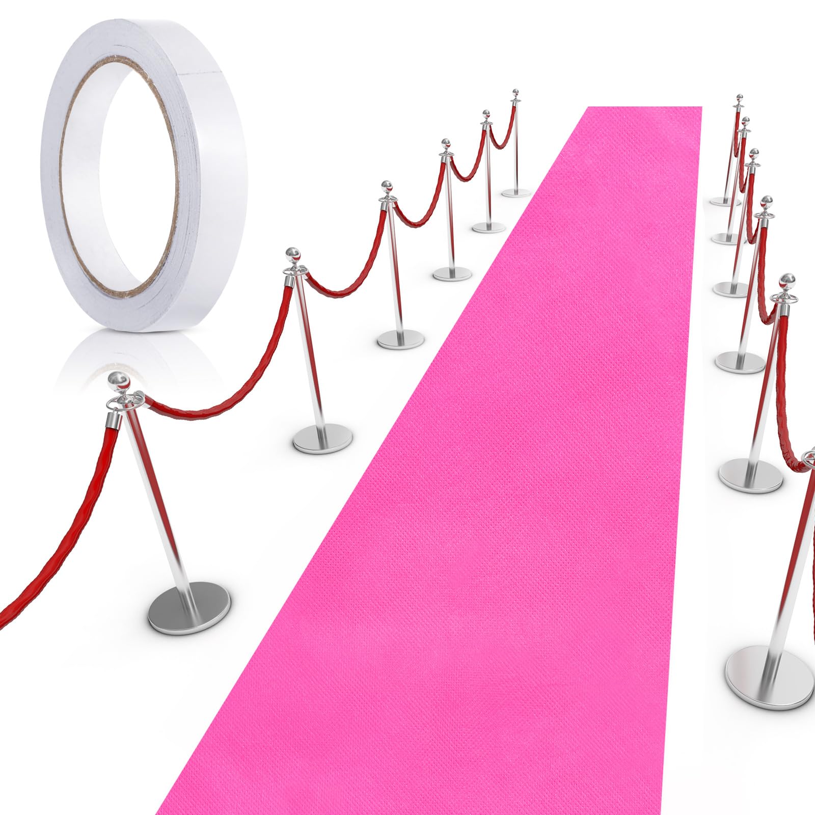 Shappy Rose Red Carpet Runner Rug for Party 55gsm Thickness with Carpet Tape Hallway Rug for Graduate Wedding Party Dance Floor Outdoor Accessories(