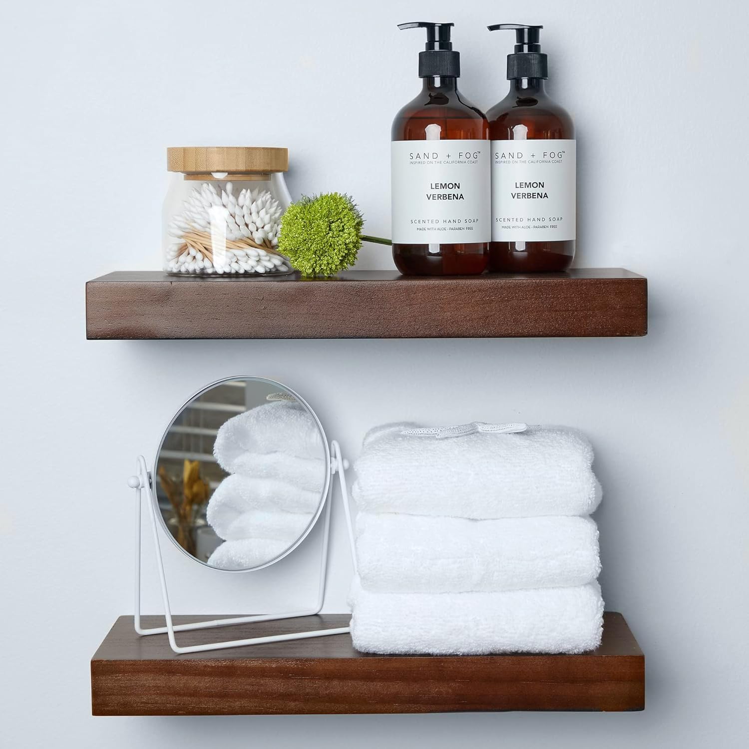 Homeforia Walnut Floating Shelves (16 in) - Set of 2