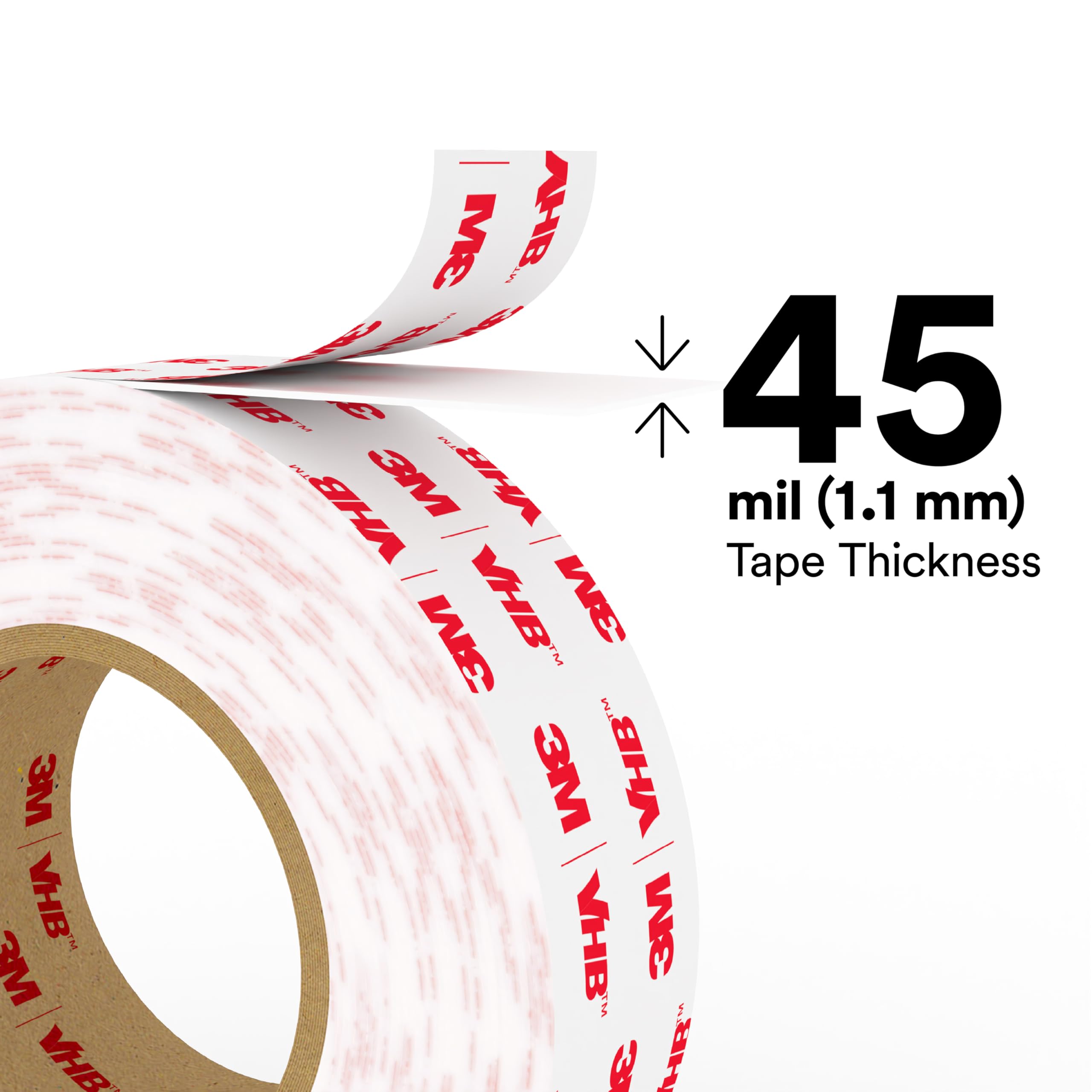 3M VHB Tape 4950 cinta de montaje blanca, 1 en x 91 m, 45.0 mil (caja de 9) por 3M