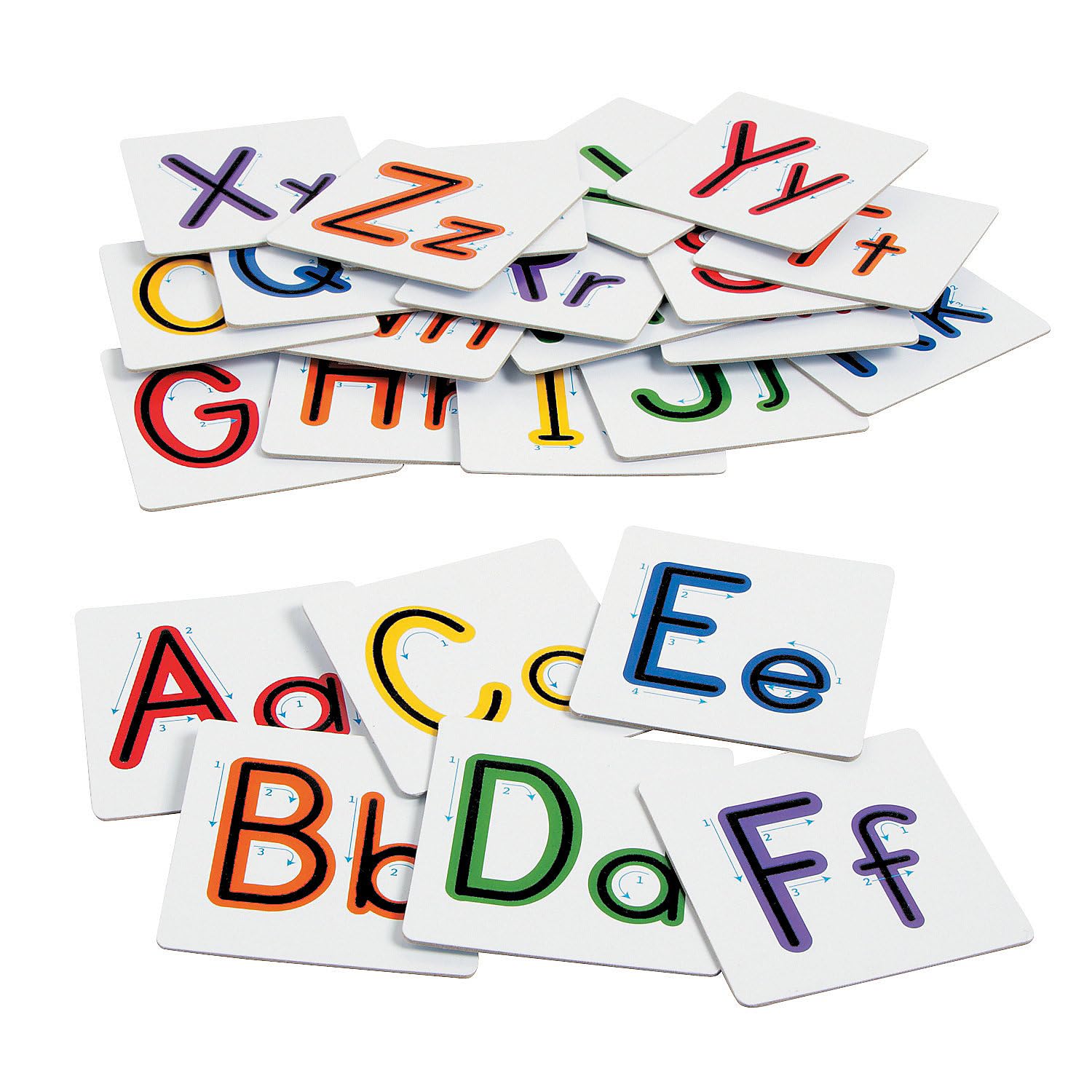 Fun Express Colorful Sensory Alphabet Letters - 26 Textured Cards for Kids - Educational Montessori Toys, Tracing & Letter Recognition for Classroom & Home