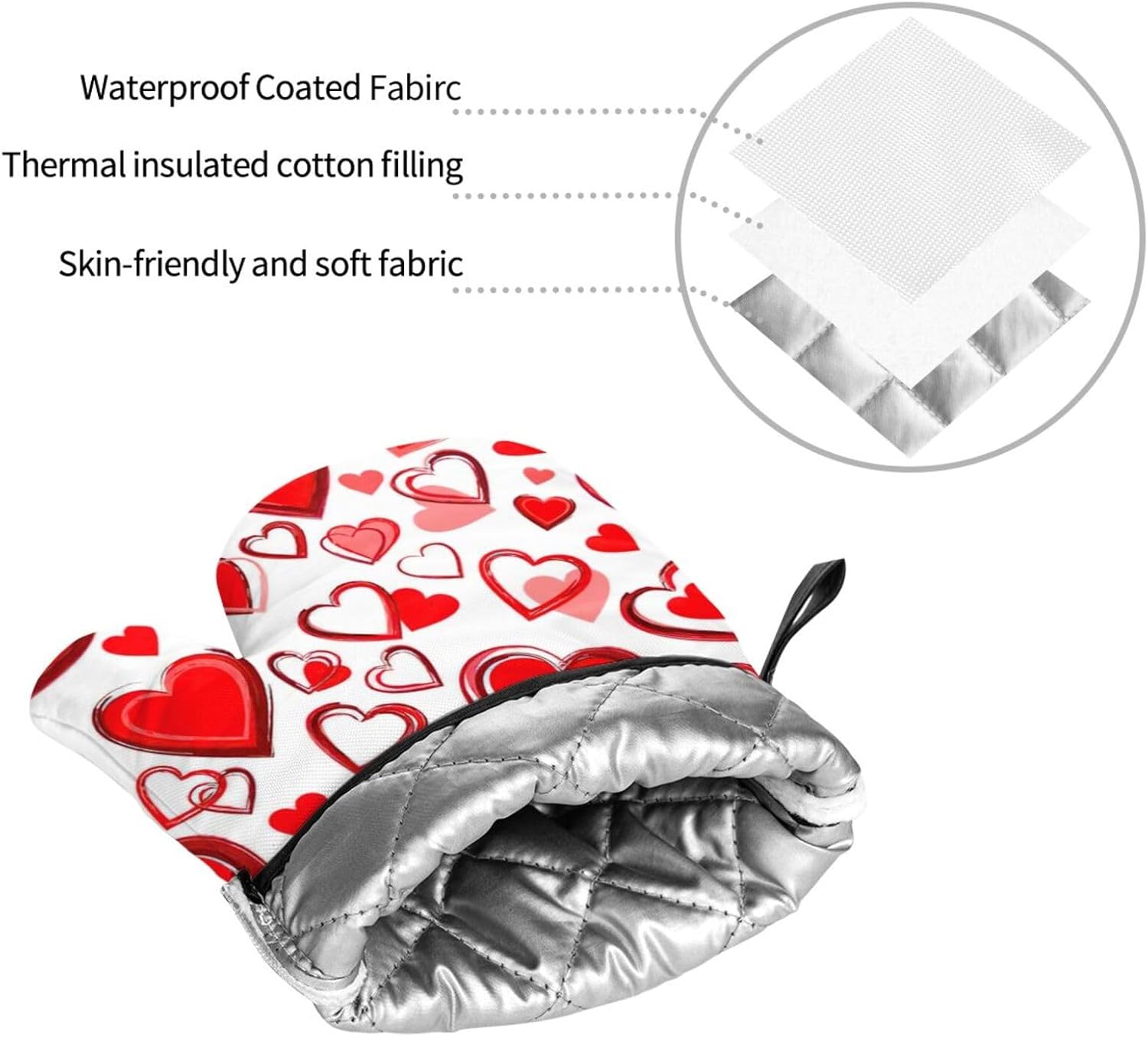 Romantic Red Heart Kitchen baking four piece set, fit for cooking and baking, oven, microwave, and outdoor barbecue