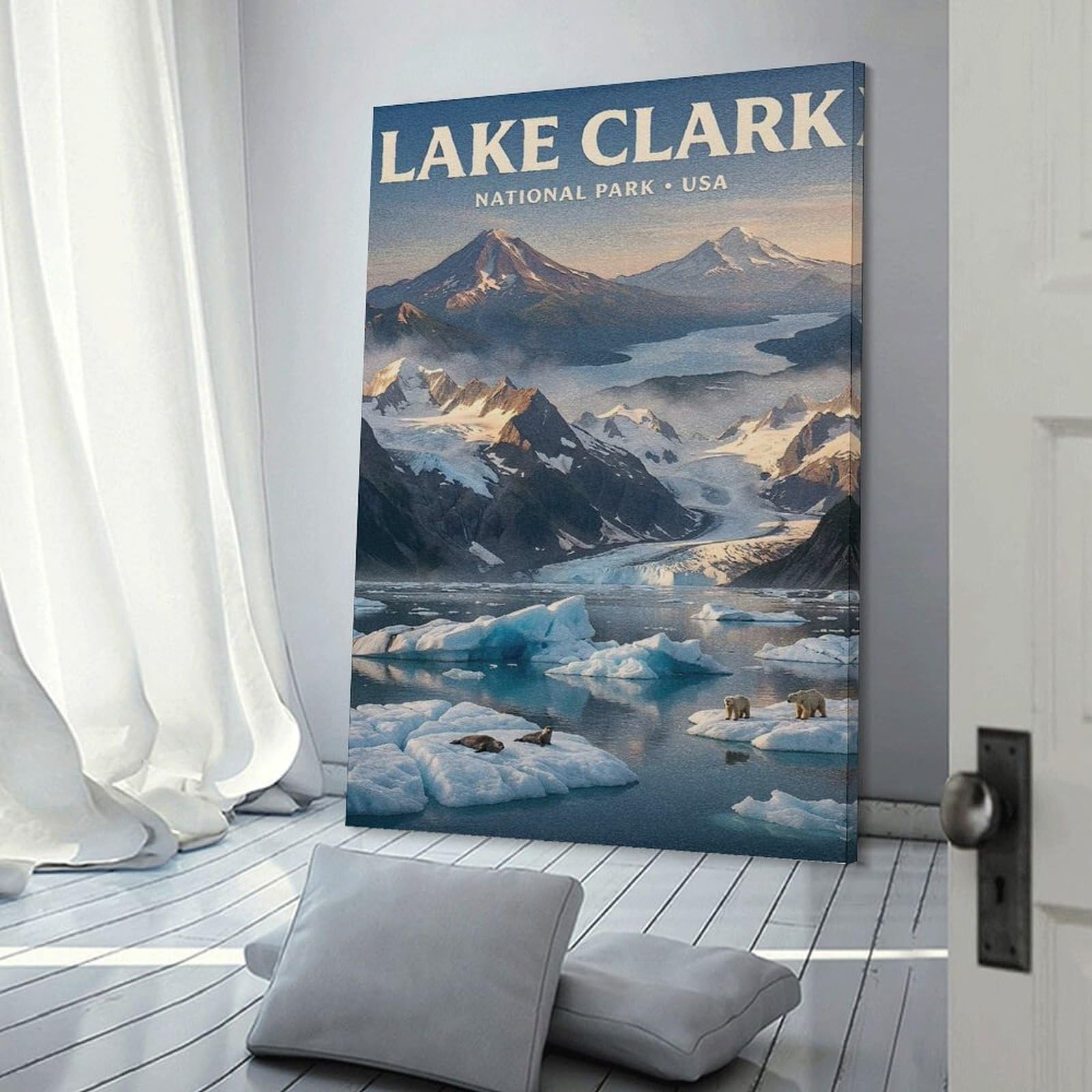 Junmoney Lake Clark National Park (2) Wall Art Print, 20x30inch(50x75cm), for Study, Office Or Focused Interiors, Home Office Artwork with Decorative Appeal