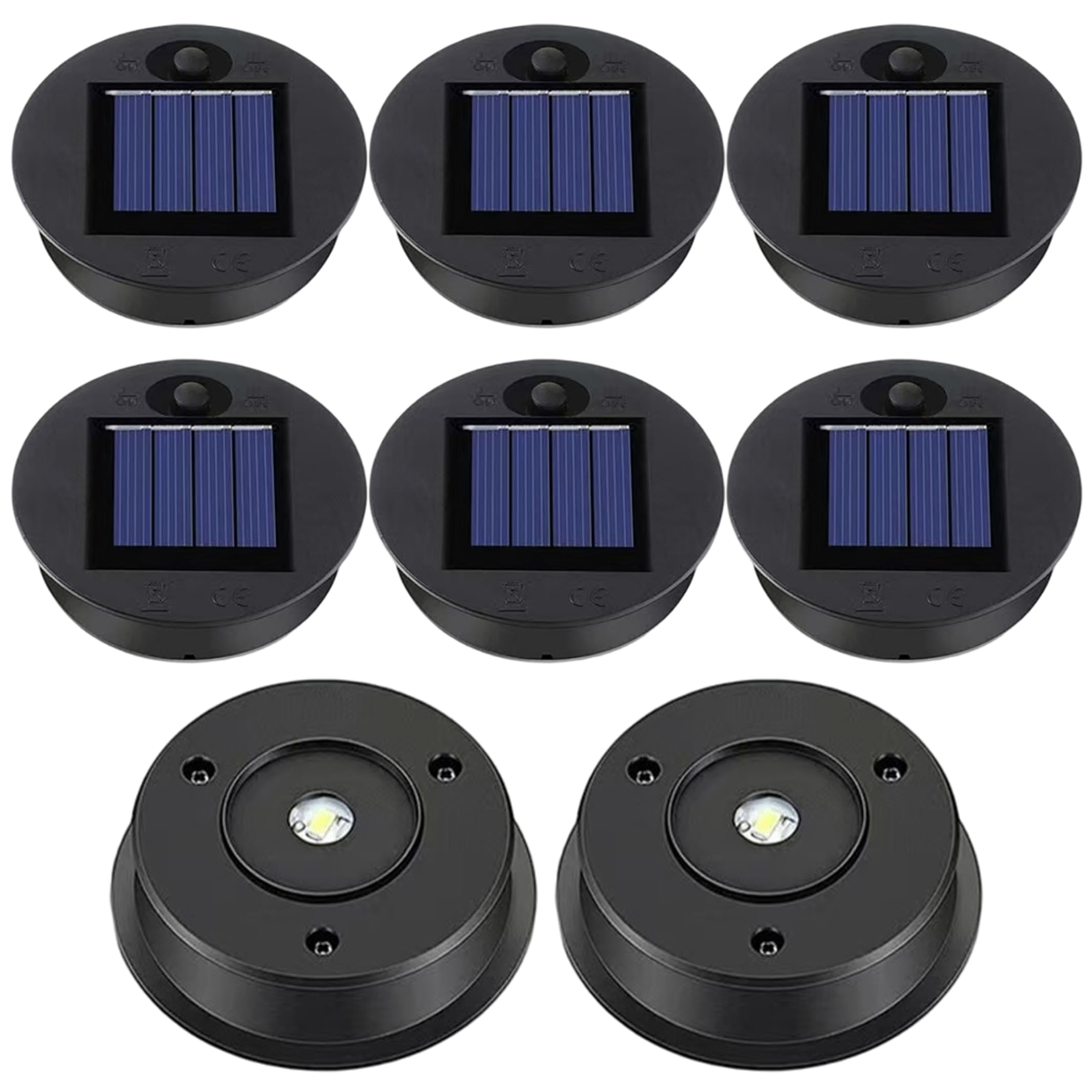 8 Pcs Solar Lantern Replacement Top 2.76 Inch, Dual Mode Control Light Parts for Solar Outdoor Lanterns
