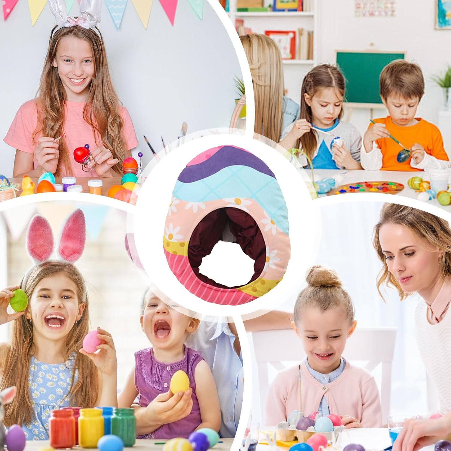 Easter Party Hat,Soft Cartoon Holiday Egg Headwear | Holiday Photo Props, Easter Clothing Accessories For Parties