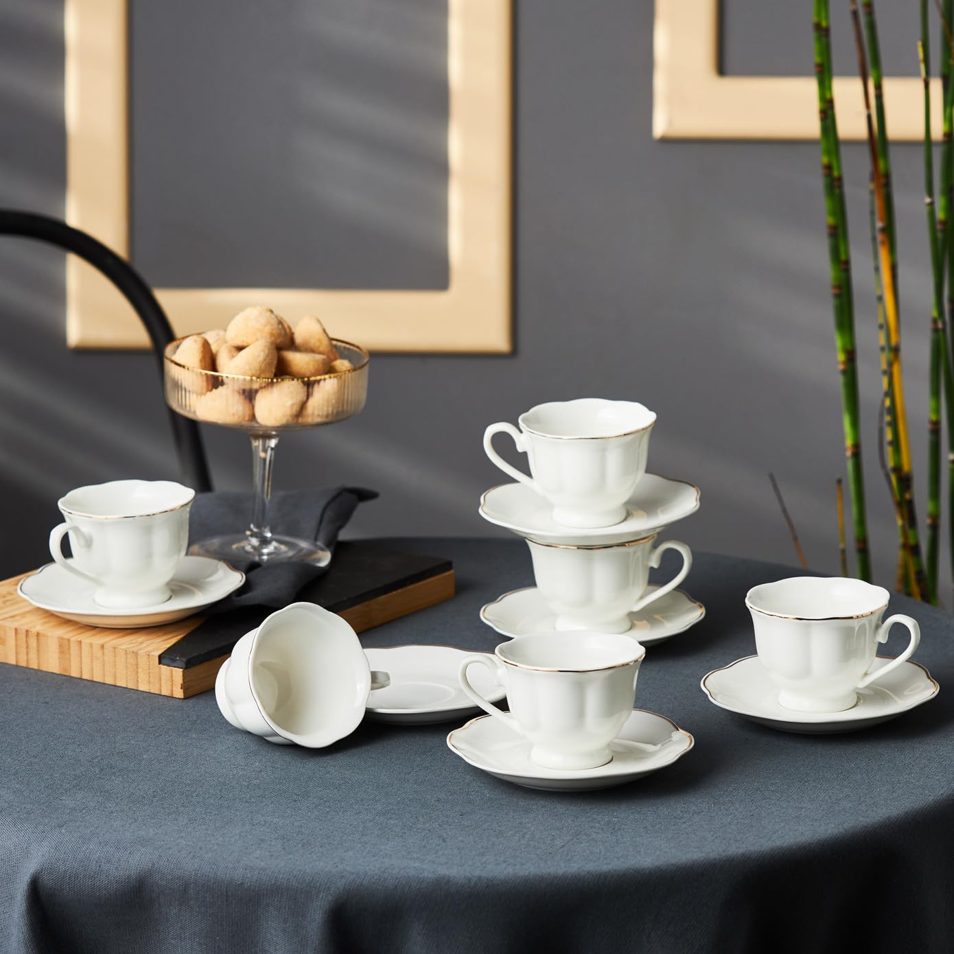 KARACA Cloche Set de gobelets à café 6 personnes 90ml pour service à café