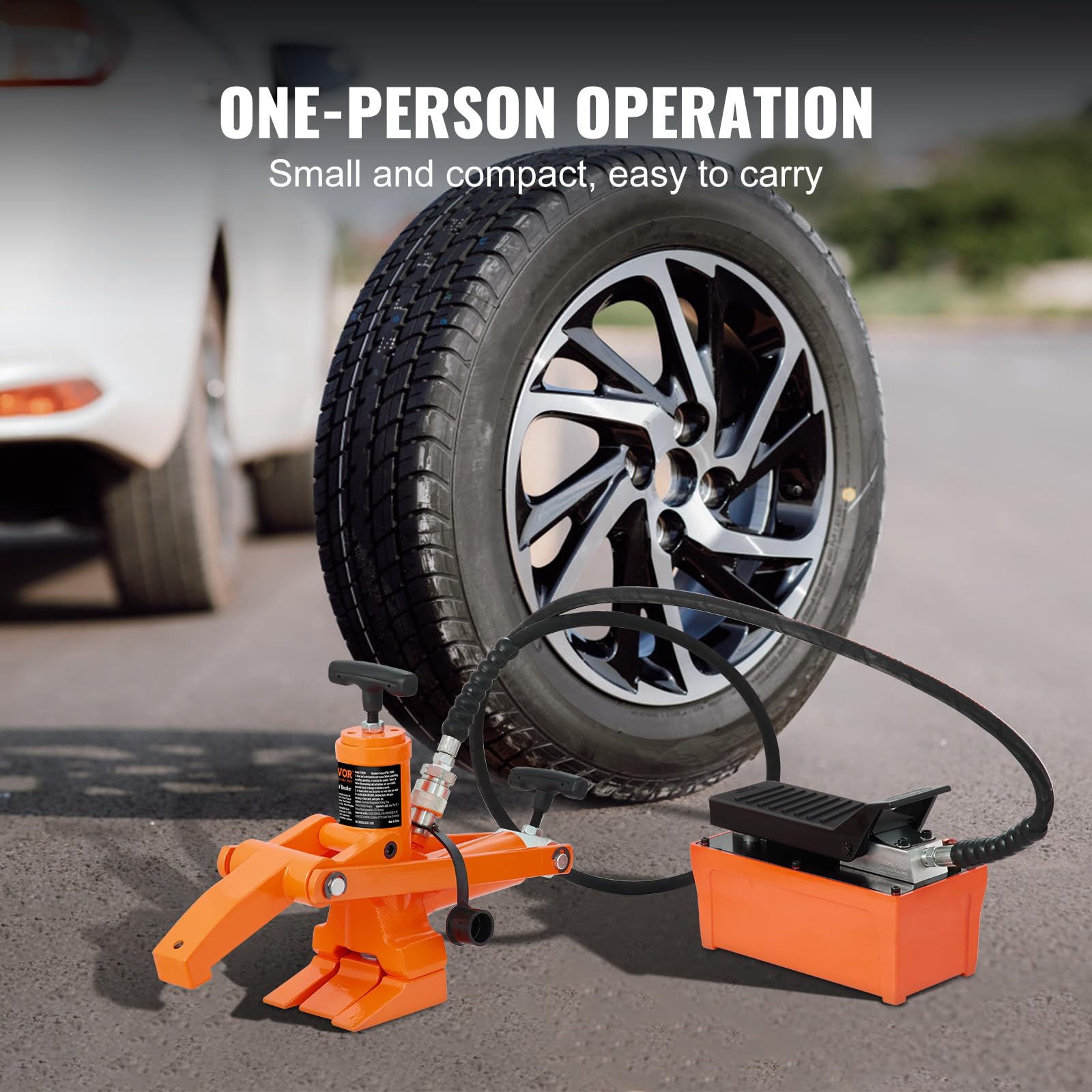 VEVOR Stallonatore Idraulico, Stallonatore per Pneumatici da 1000 PSI con Pompa a Pedale in Metallo, Strumento stallonatore in Acciaio per carichi Pesanti per trattori, Camion, Autobus, Tosaerba, ATV