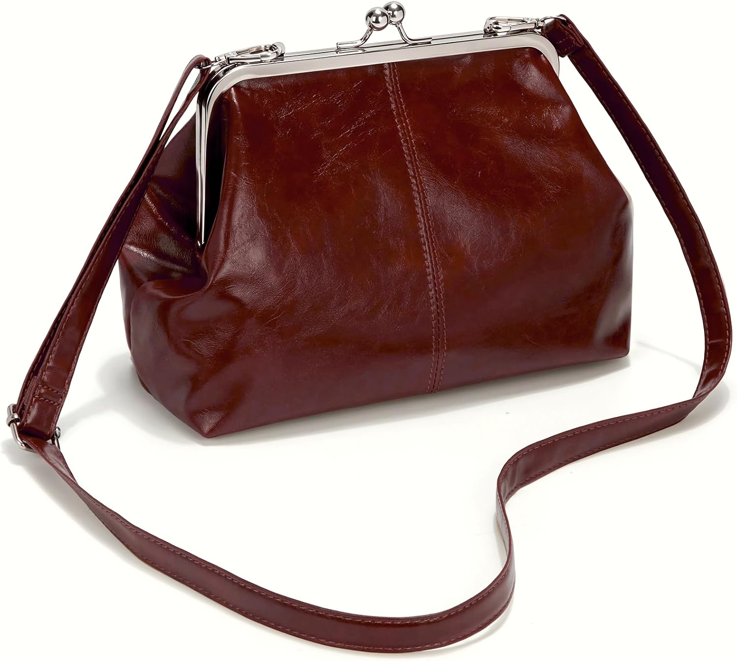 Kisslock Purse for Women Kiss Lock Crossbody Bag Vintage Kiss Lock Purses and Handbags Trendy Shoulder Satchel Purses