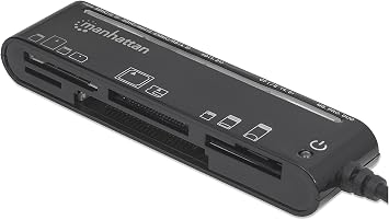 Manhattan USB 2.0 Card Reader / Writer with 5 Flash Memory Card Slots, Supports 79 Memory Card Formats, 480 Mbps Data Transfer Speed Compatible with Windows & Mac - 101998
