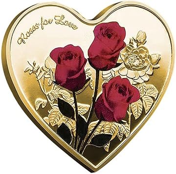 Heart Shaped Metal Coin Collectible Commemorative Coin Romantic Memorial Coin for Anniversary Valentine's Day Gift