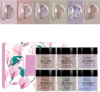 FSIXCL 6 PC Glitter Diamond Powder+ opal powder Diamond Nail Powder kit Reflective Nail Powder Sparkling Flash Nail Art Nails Design DIY Manicure Pigment (10g or 1g) (B-10g)