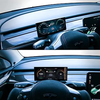HANSSHOW New Tesla Head Up Display for Model Y/3 Online OTA Upgrade 9" IPS Touch Screen with AMD /Intel Version Wireless Carplay and Android Auto Wired HUD Bluetooth WiFi USB Connected