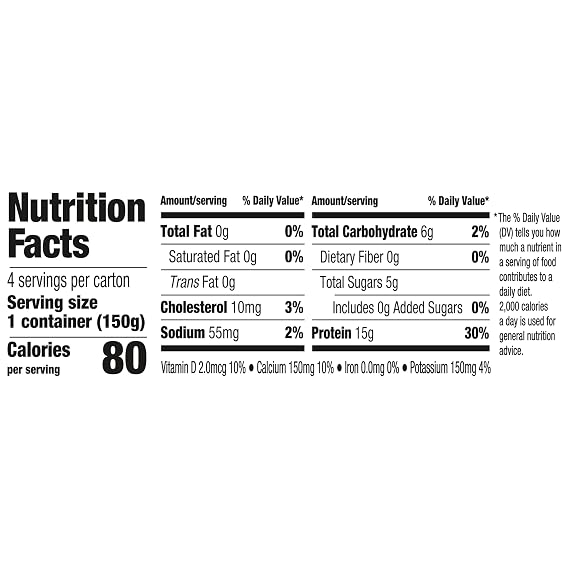 Oikos Triple Zero Greek Yogurt, Vanilla, 15g Protein, 5.3 oz, 4 Count