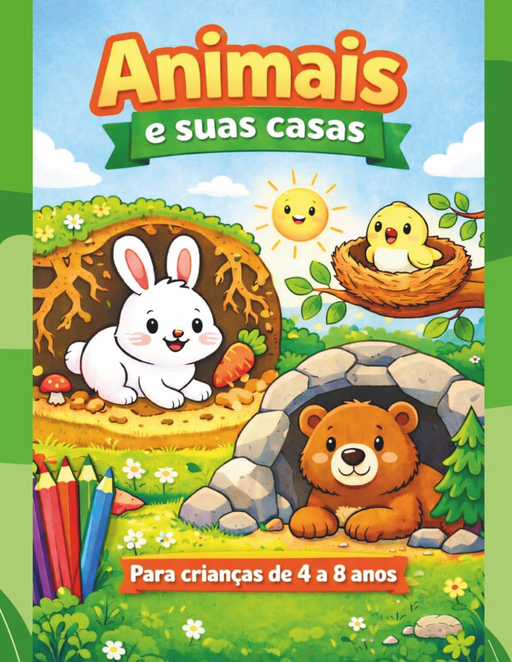 Animais e suas casas: livro de colorir
