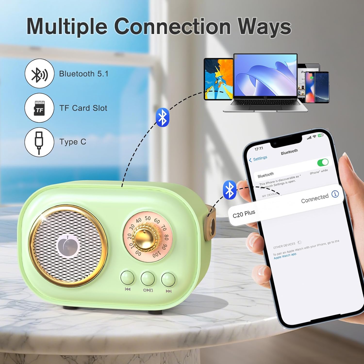 Mini Karaoke Machine,White Elephant Gifts,Stocking Stuffers for Teen, Christmas Gifts for 3-12+ Years Old, Portable Bluetooth Speaker with Wireless Microphone Kids Boys Girls-Green - Image 5