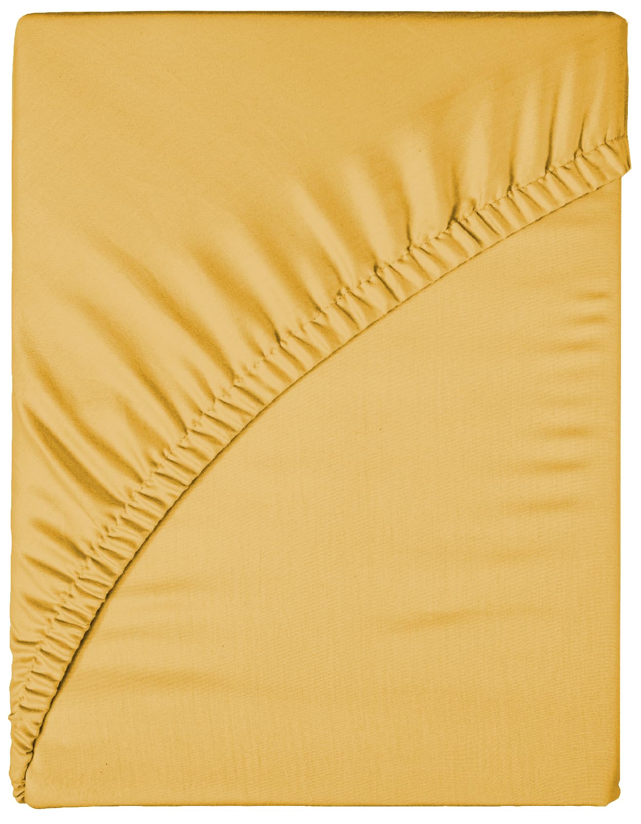 Funky Gadgets King Size Fitted Sheets Deep Pocket 12 Inch (30cm) 90 GSM Soft Brushed Microfiber Bed Sheets Easy Care Bottom Sheet Ochre (152 X 200cm)
