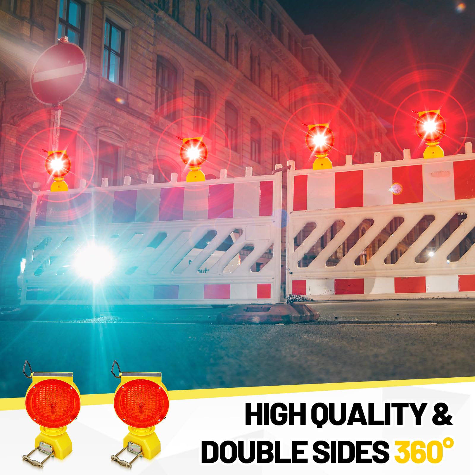 Solar Traffic Lights - Red Warning Lights -2 Solar Traffic Lights - Red Warning Lights -2