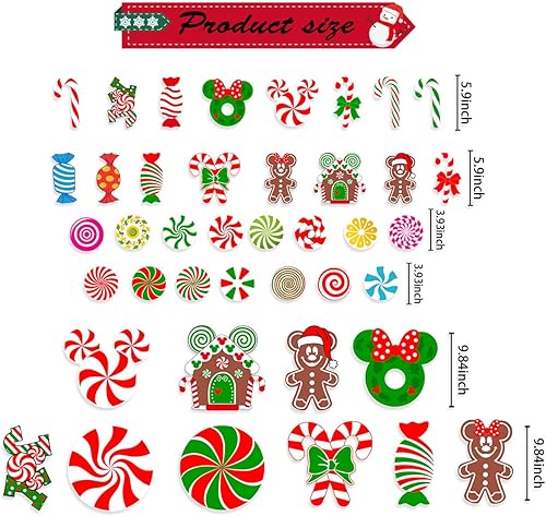 Miniatura 3 de Calcomanías de pared de Navidad, calcomanías de piso de menta, calcomanías de caramelo de Navidad, calcomanías de Navidad para pared, calcomanías de