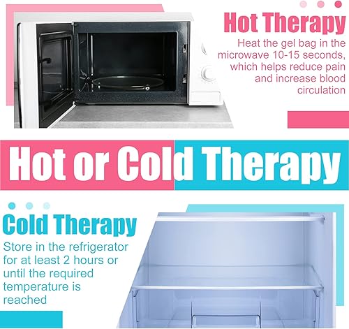 Miniatura 5 de Paquete de 2 envolturas refrescantes para el cuello, compresa fría y caliente para lesiones, paquete de hielo reutilizable para el cuello, paquete