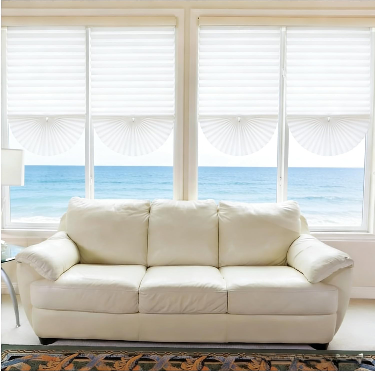 6-Pack Self Adhesive Paper Blinds White | 36"x72" Light Filtering Window Shades, Peel & Stick No Tools Installation - Ideal for Offices & Kitchens (White)