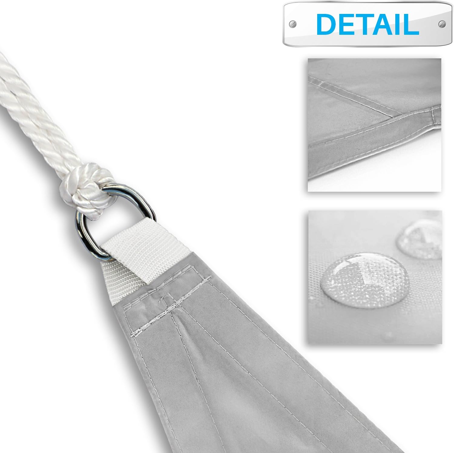 Patio Paradise 7' x 10' Waterproof Sun Shade Sail Rectangle with Hardware Kit, Light Gray Shade Canopy UV Block Awning Cloth Outdoor Patio Covers for Garden Backyard Pergola