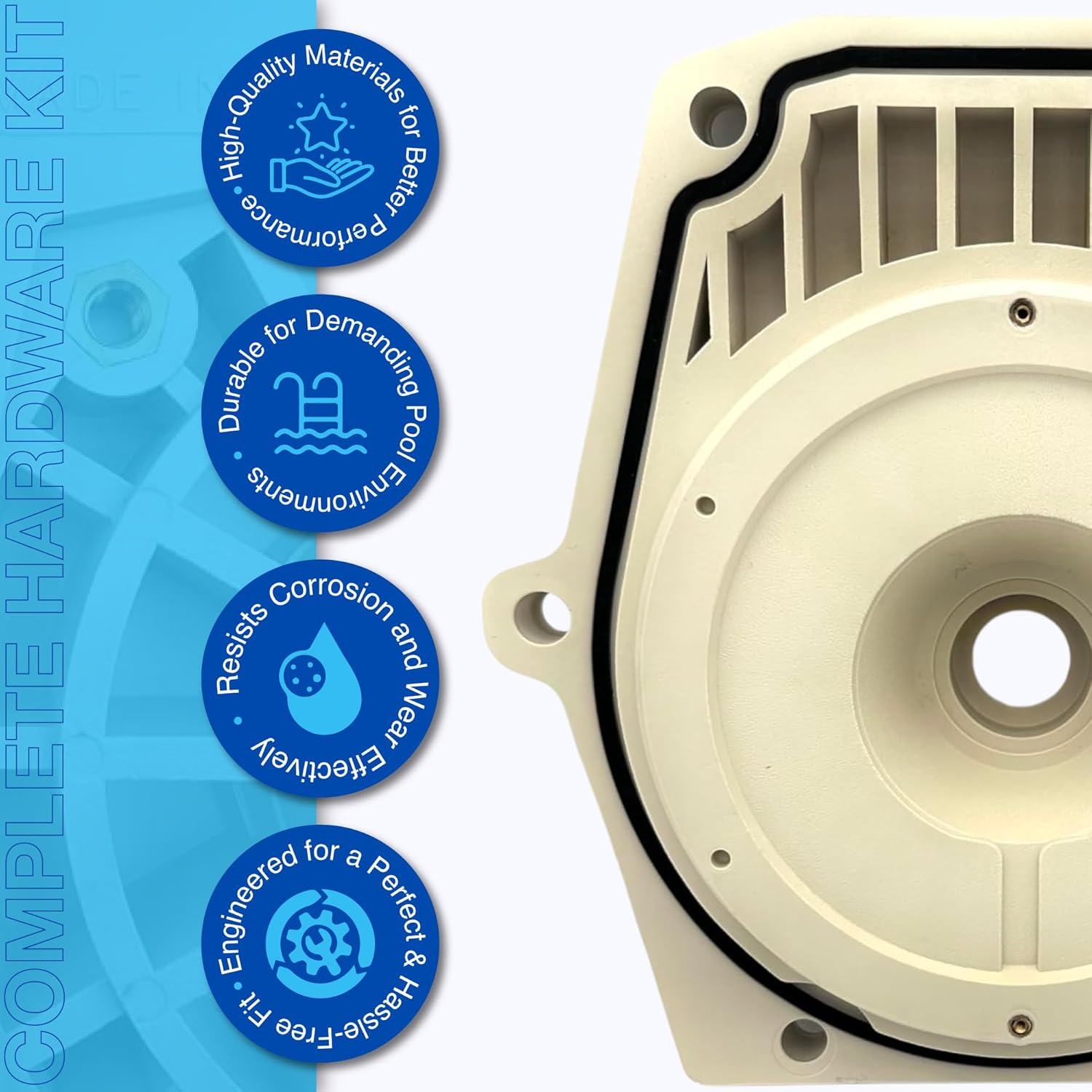 777009 Pump Seal Plate Kit with Gasket & PS-1000 Shaft Seal – 5/8 Inch Mechanical Seal – Replaces 074564 – Pool Pump Wet End Repair