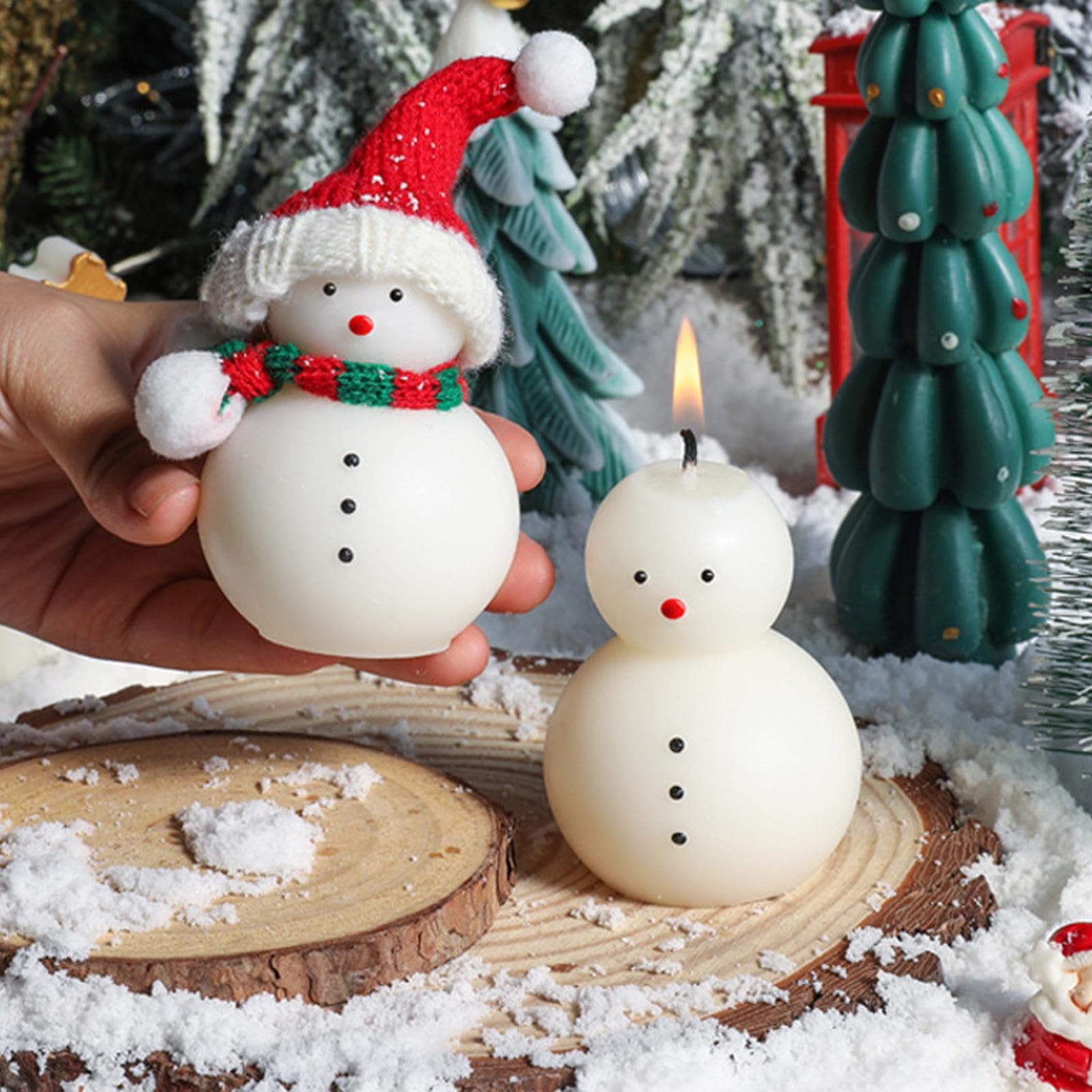 18 Bougies Chauffe-Plat Noël - Lot De Bougies Bonhomme De Neige, Sapin Et Père Noël Pour Ambiance Festive
