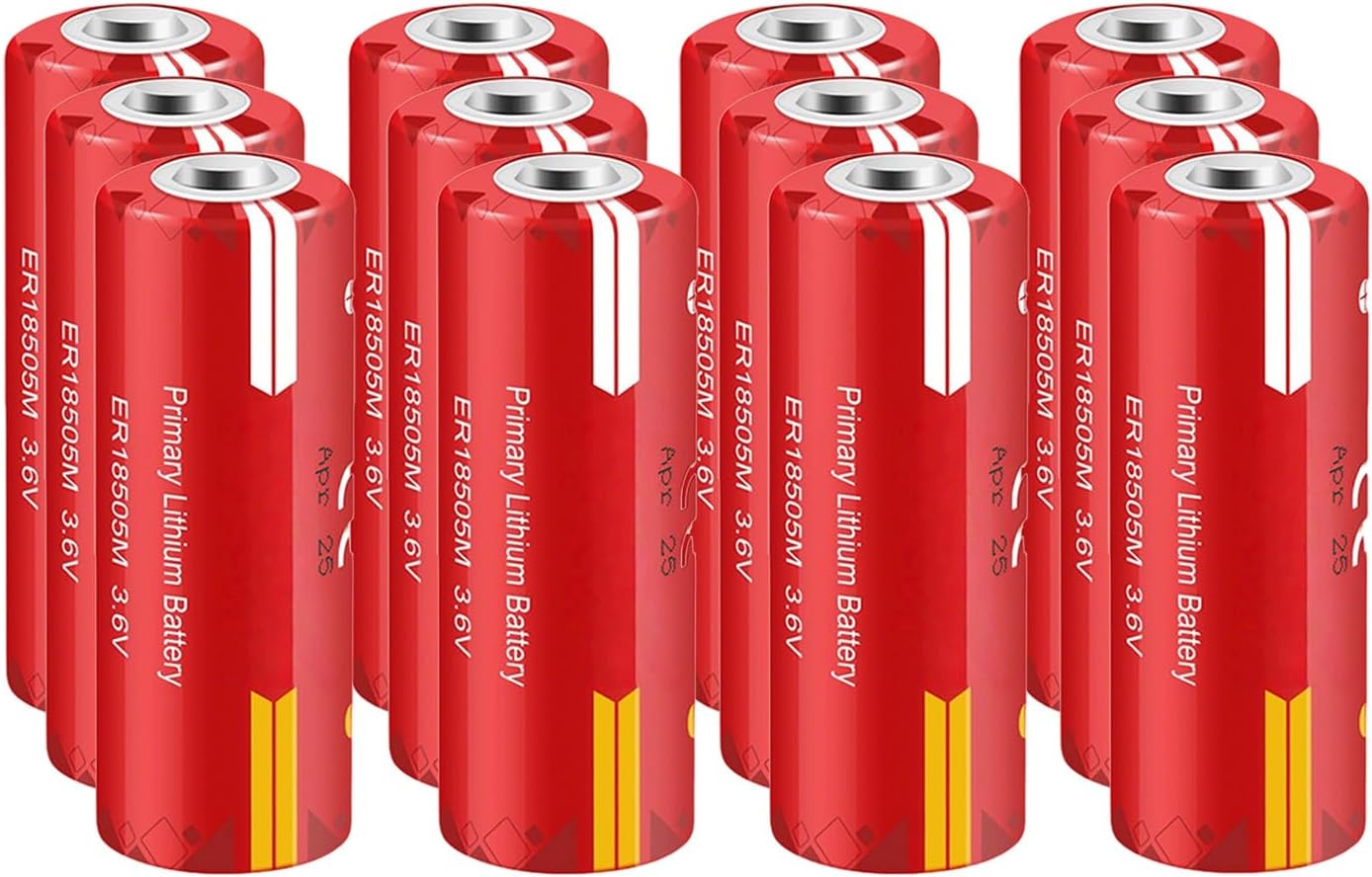 Hoorae 12 Pack ER18505M 3.6V 3500mAh Lithium Battery(Non-Rechargeable)