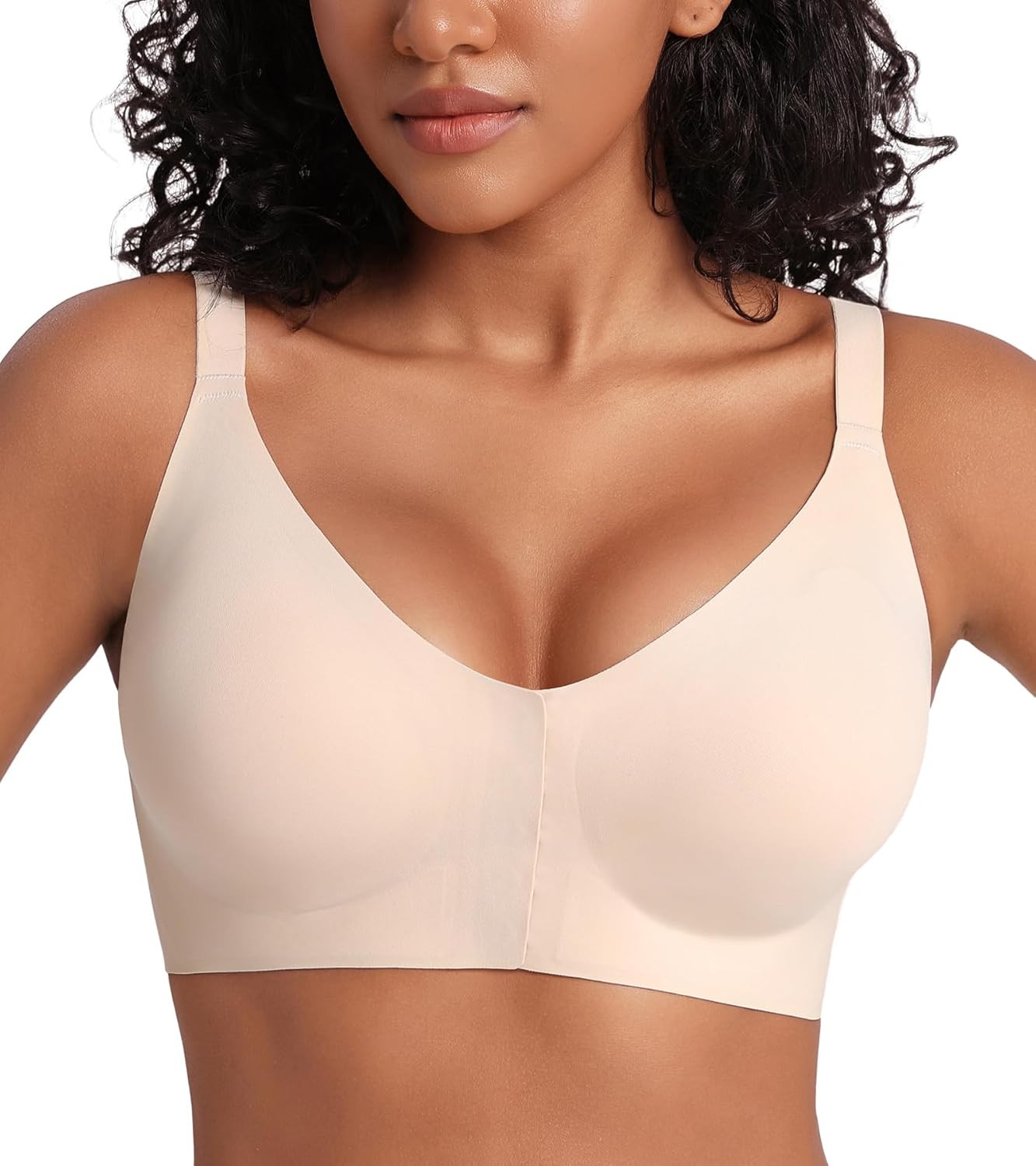 HACI Seamless Front Closure Posture Bra for Women,Wireless Smooth X-Back Support Bra